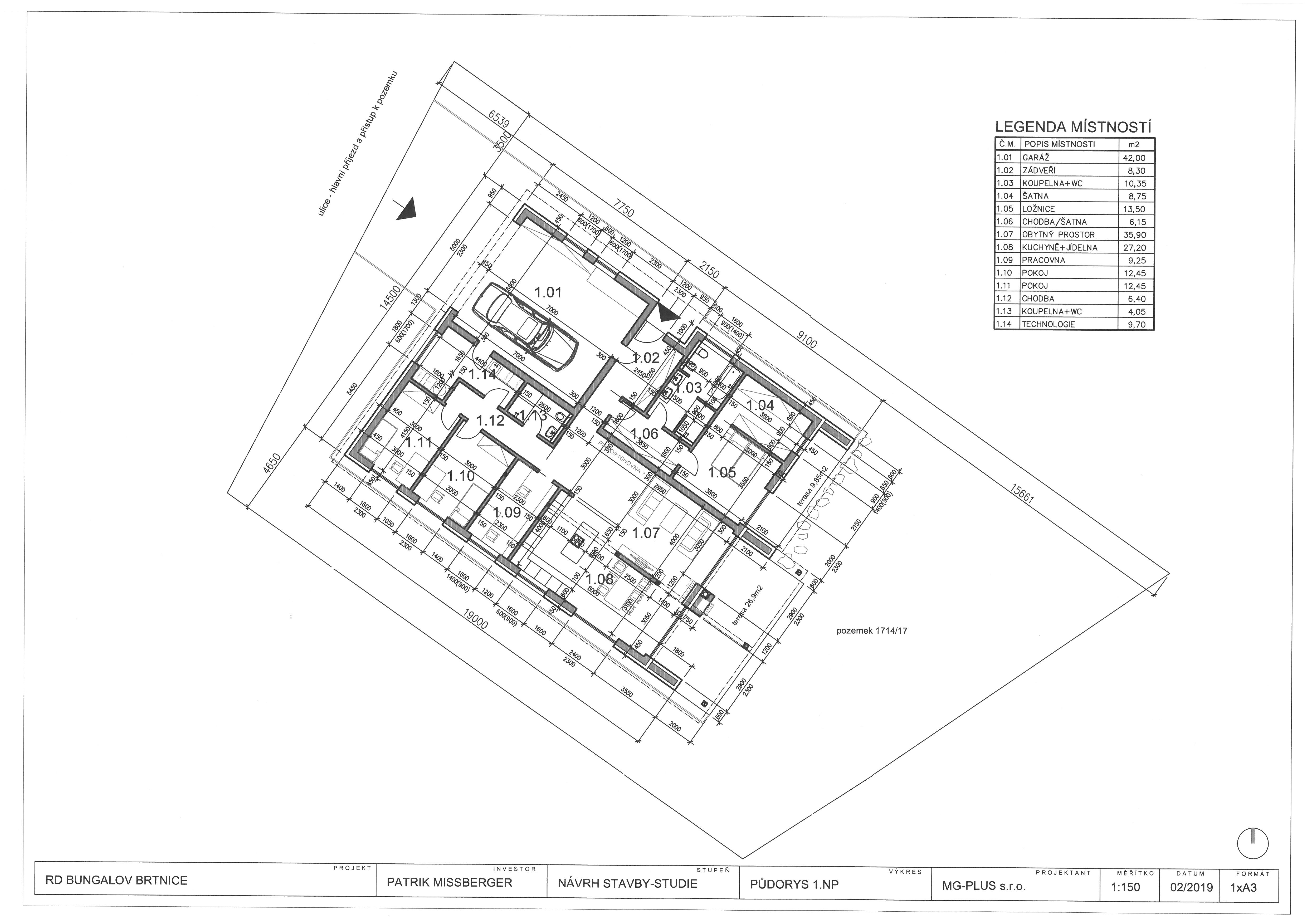 Foto z realizace RD Bungalov Brtnice